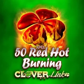 Official Slots logo: 50 Red Hot Burning Clover Links by Novomatic at Robocat Casino