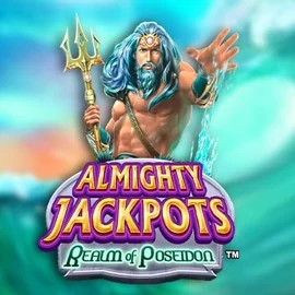 Almighty Jackpots – Realm of Poseidon game by Novomatic – logo hosted on Robocat Casino