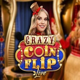 Crazy Coin Flip slot logo by Evolution at Robocat Casino