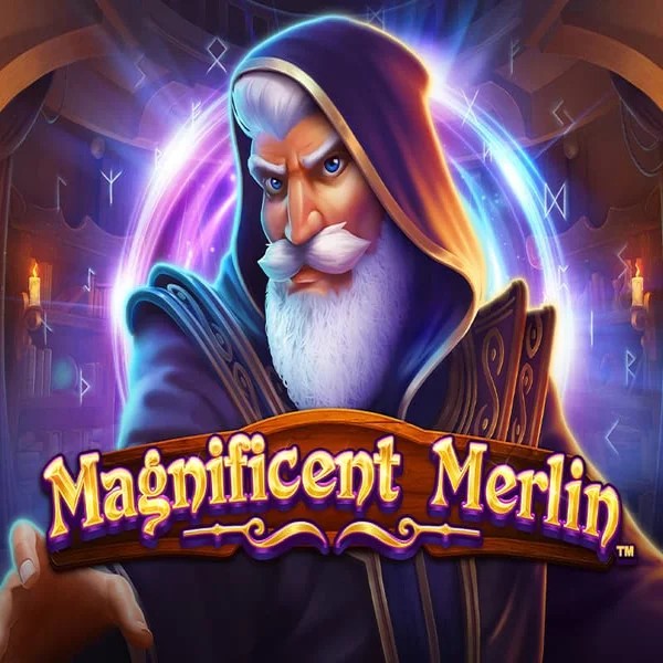 Slots logo of Magnificent Merlin from Greentube at Robocat Casino