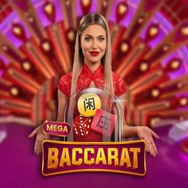 Mega Baccarat slot visual from Pragmatic Play available on robocat.it.com