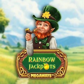 Rainbow Jackpots Megaways slot logo by Red Tiger Gaming at Robocat Casino