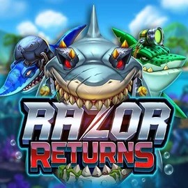 Razor Returns slot logo by Push Gaming at Robocat Casino
